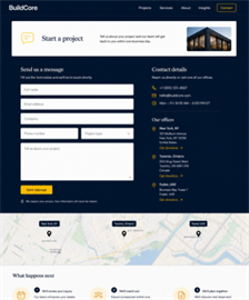 Construction contact page
