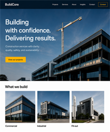 Construction homepage