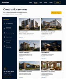 Construction services page